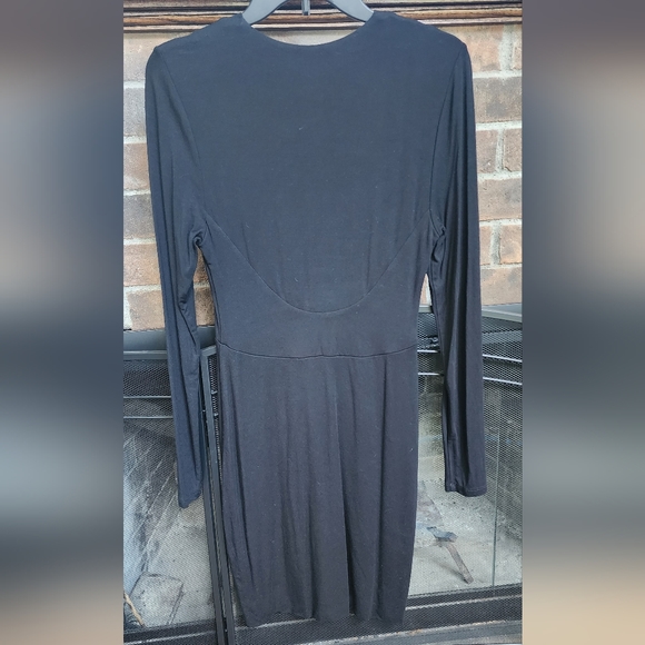 Tart Solid Black V-Neck Dress Long Sleeve XS - Picture 2 of 6